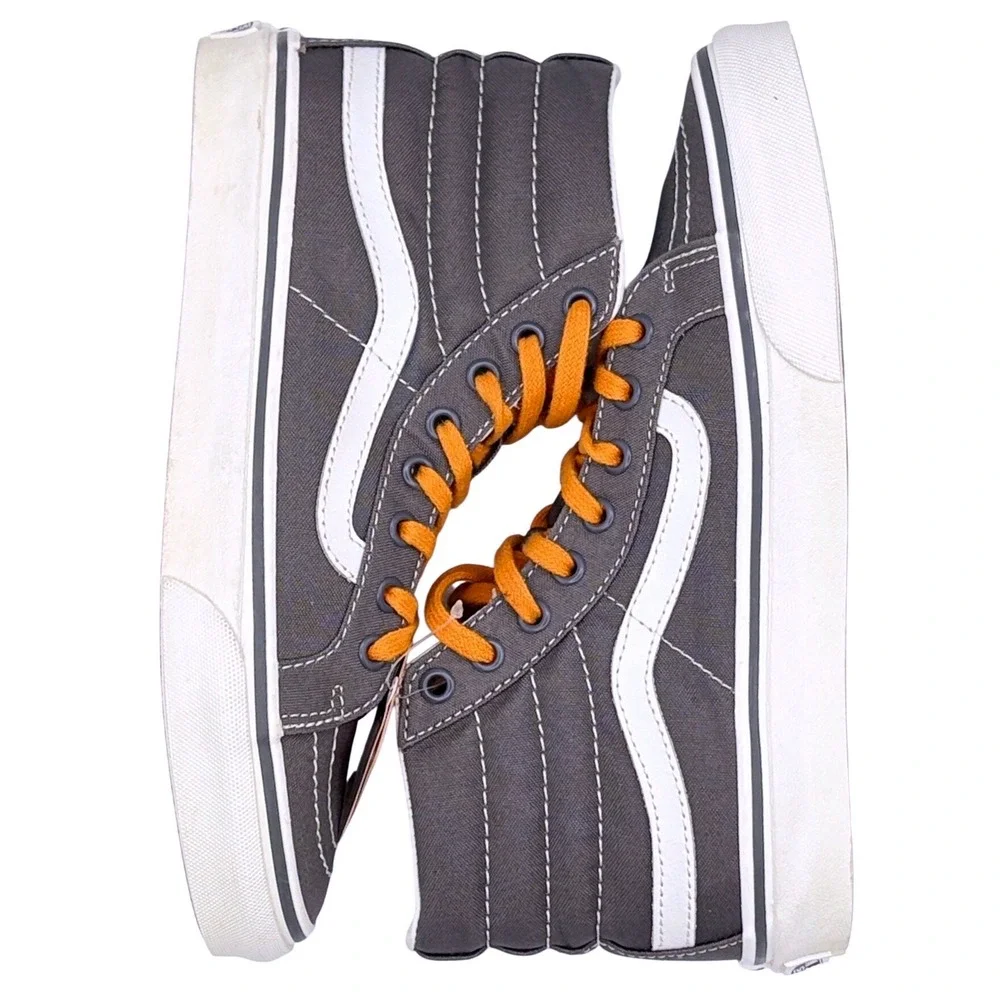Vans Sk8-Hi Gray White Skate Shoes Men 6 Women 7.5‎ Off The Wall New No Box